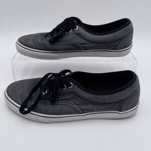 Vans Off The Wall Shoes Gray Black White TB9C Low Top Lace up Womens 10.5 Mens 9